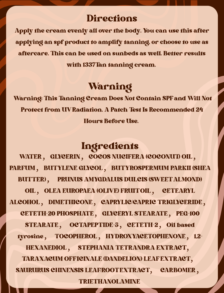 Intense Tan Cream | Coconut Cake | 200ml